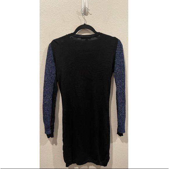 SEE BY CHLOE Lurex Blue Metallic Sweater Mini Dress - Picture 5 of 8